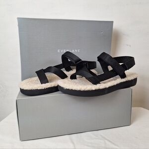 Everlane Renew Sport Teddy Black Sandals New in Box